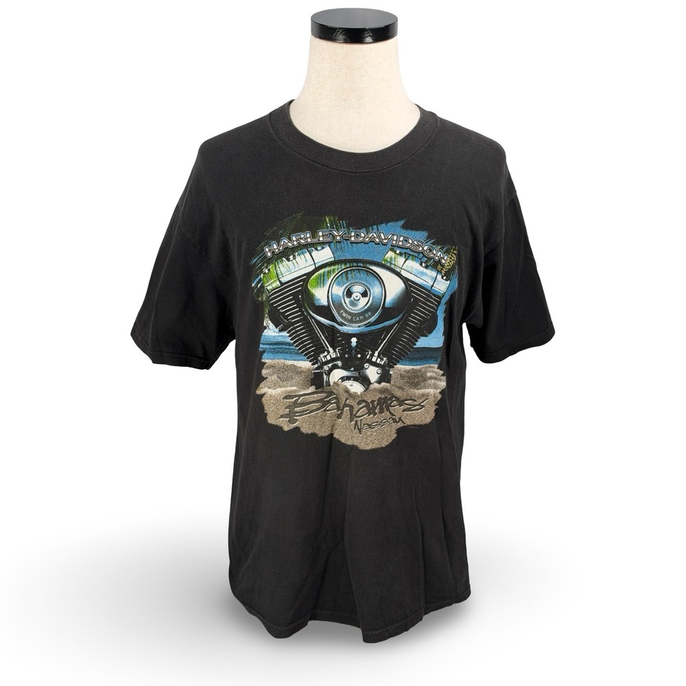 Vintage 1999 Harley-Davidson Nassau Bahamas Twin Cam 88 Engine T-Shirt Black L
